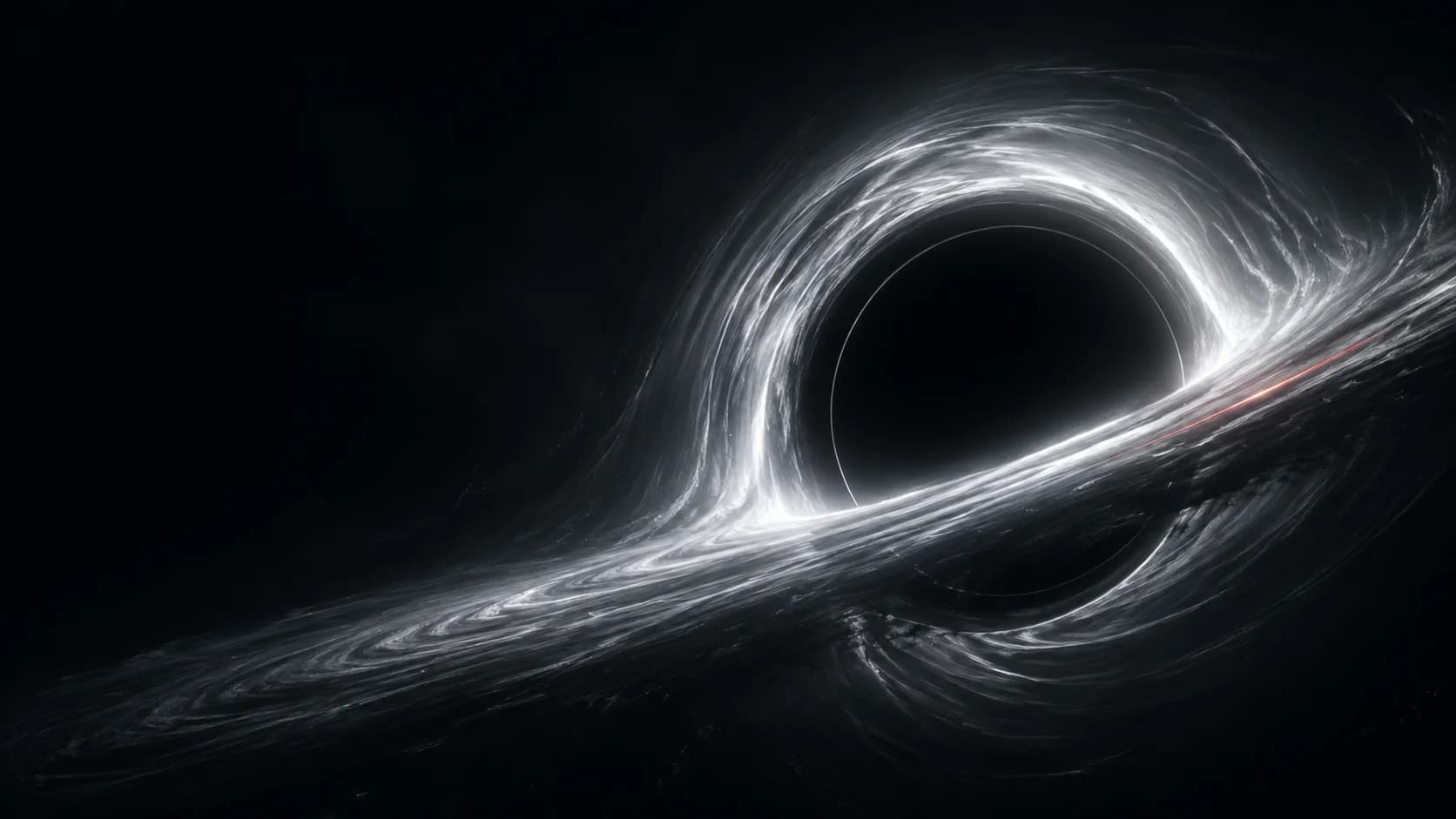 Scène cosmique de La Parallaxe autour d’un trou noir